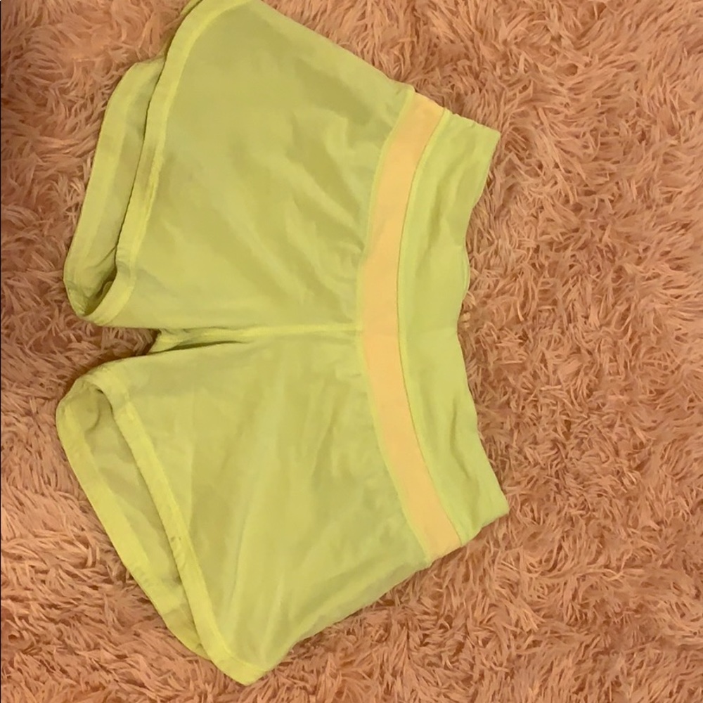 yellow lululemon shorts (comes in lulu bag)